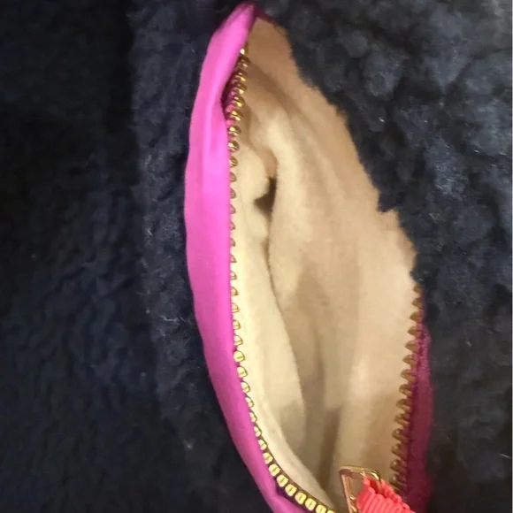 J CREW CREWCUTS Girls Navy & Magenta Pink Fleece Vest Size 8 EUC! - Picture 3 of 3